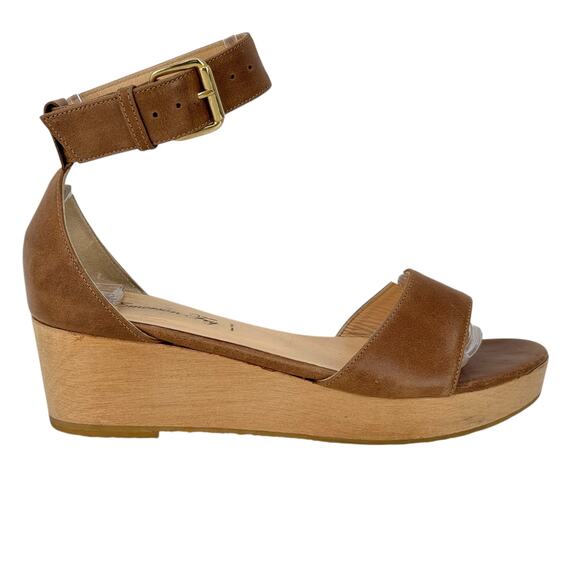 Emerson Fry Ankle Strap Wedge Platform Sandal Women's SZ 7 Brown Resort Summer - Picture 2 of 12